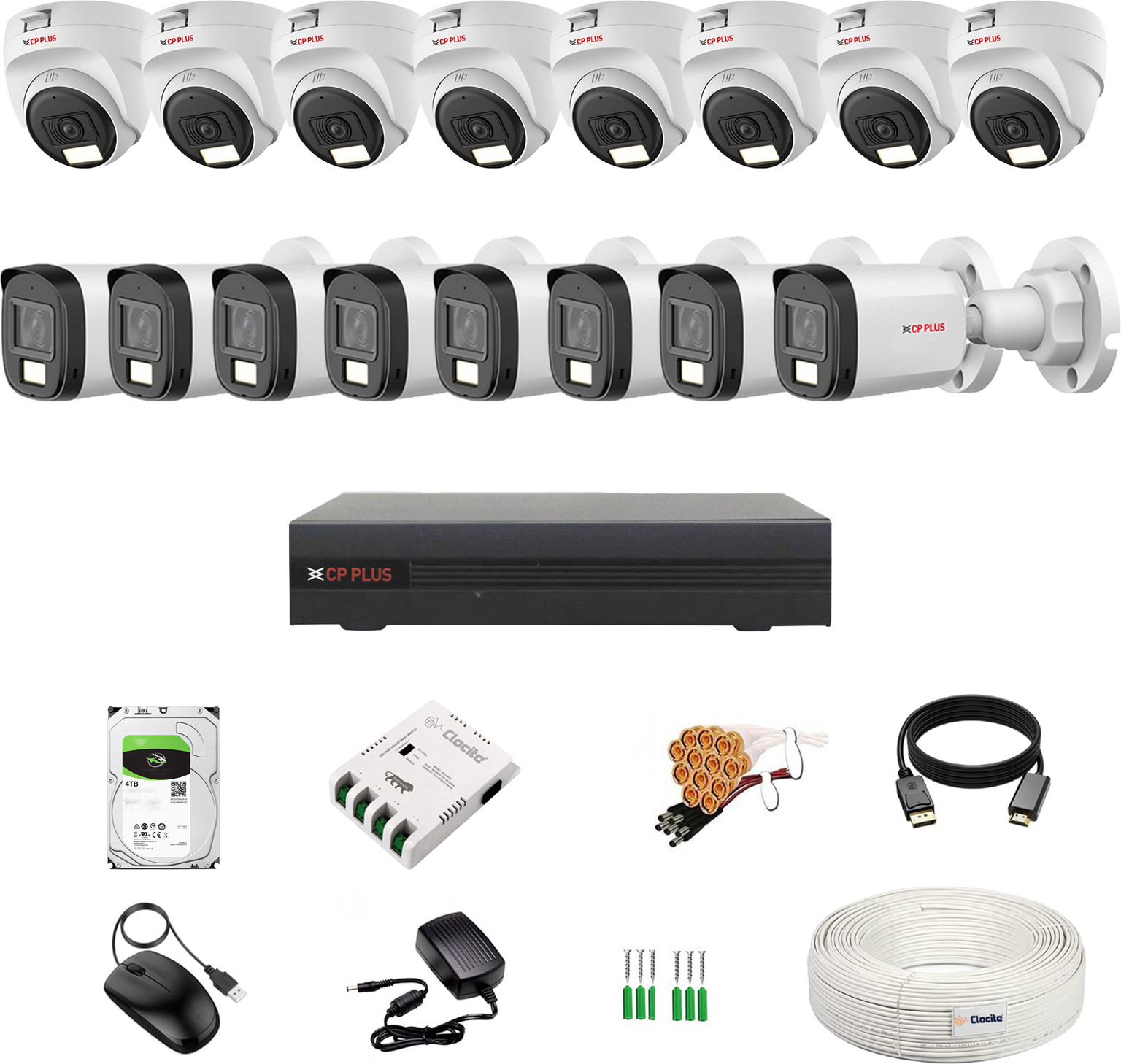 CCTV Camera Set | 16 Camera Security System | Audio Recording | Color Night Vision