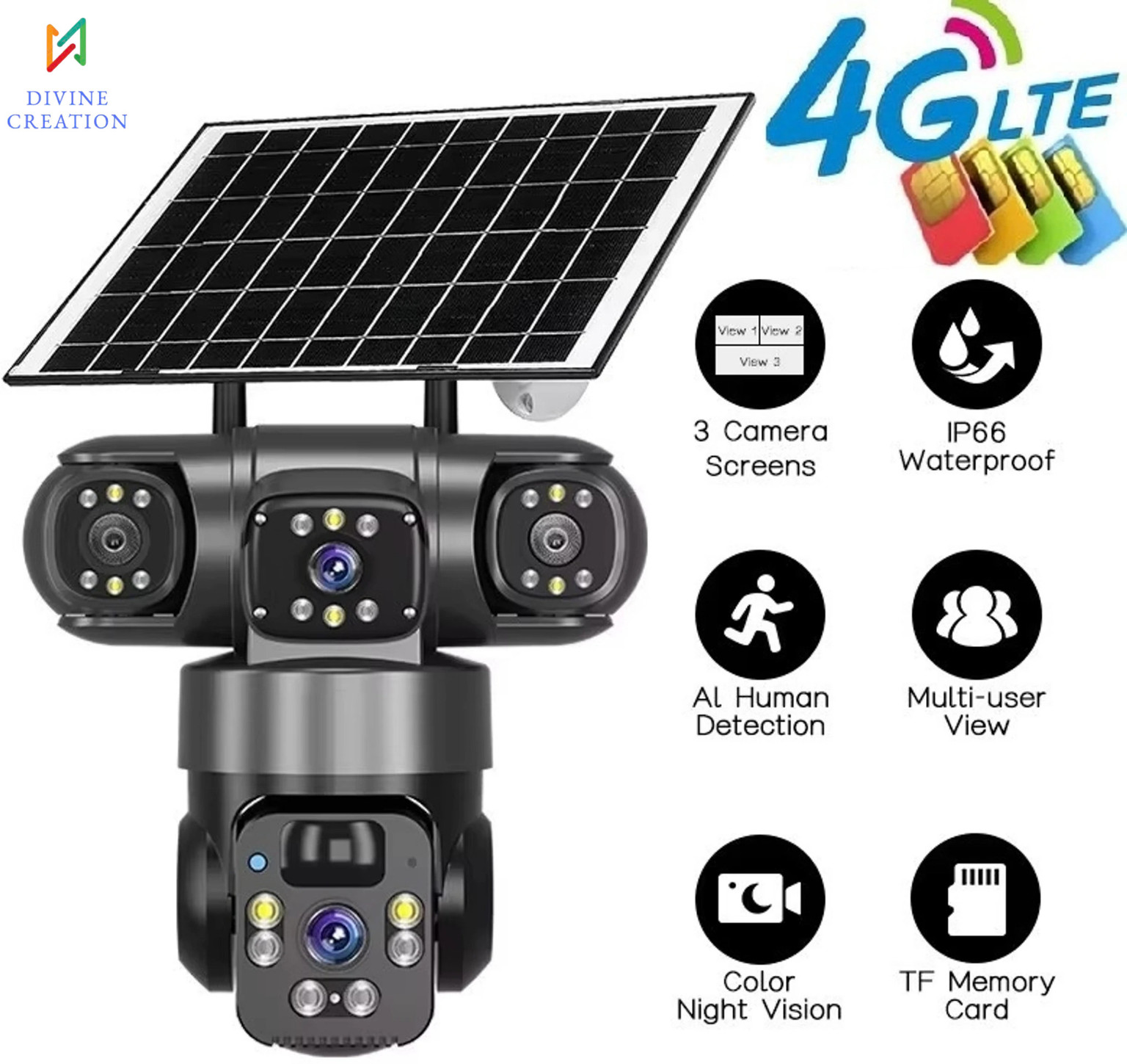 4G SIM Based CCTV Camera | Wireless Security Camera | Full HD