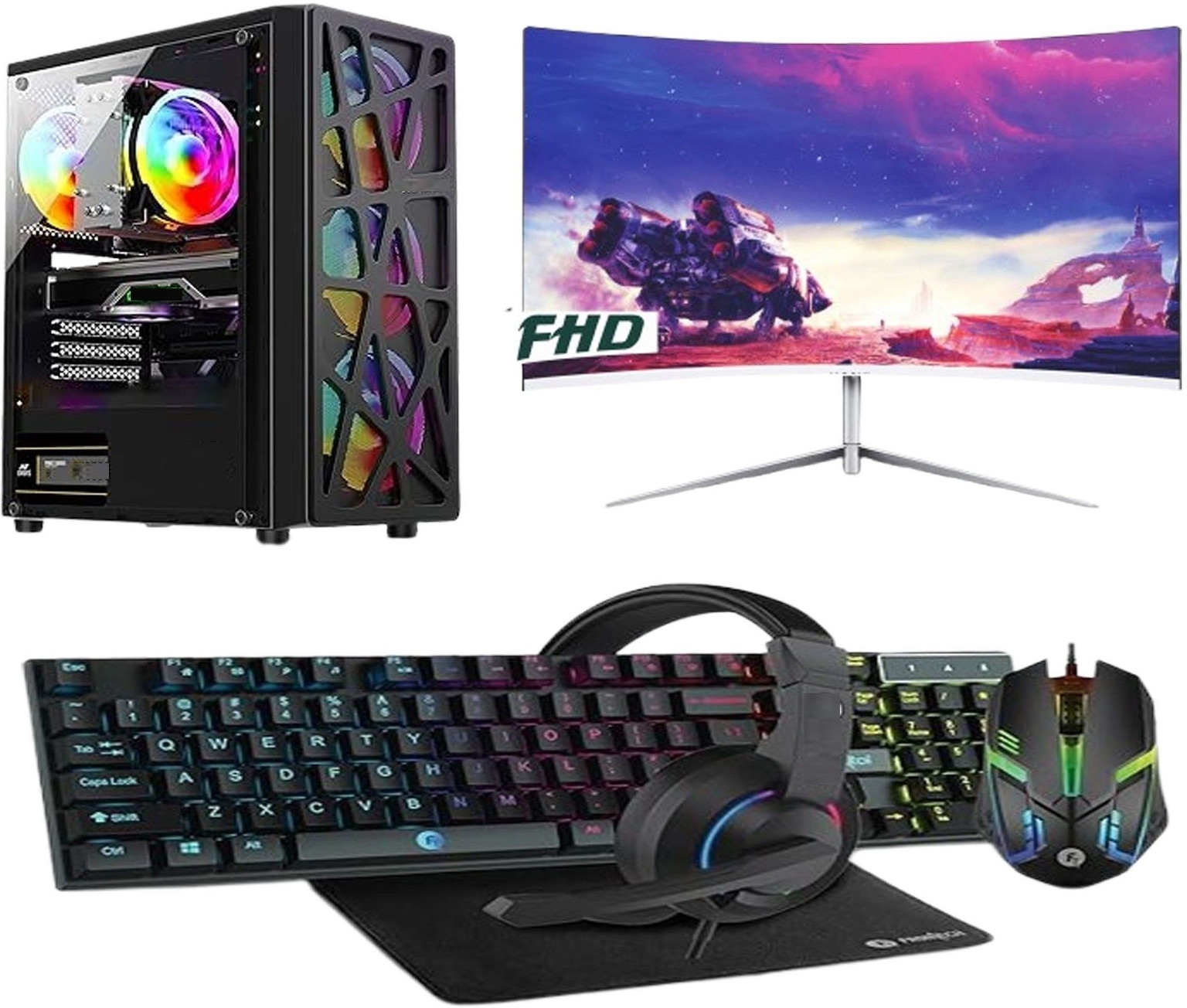 Gaming PC Full Set | Intel Core i5 | 8GB RAM | 512GB SSD | 2GB Graphics Card