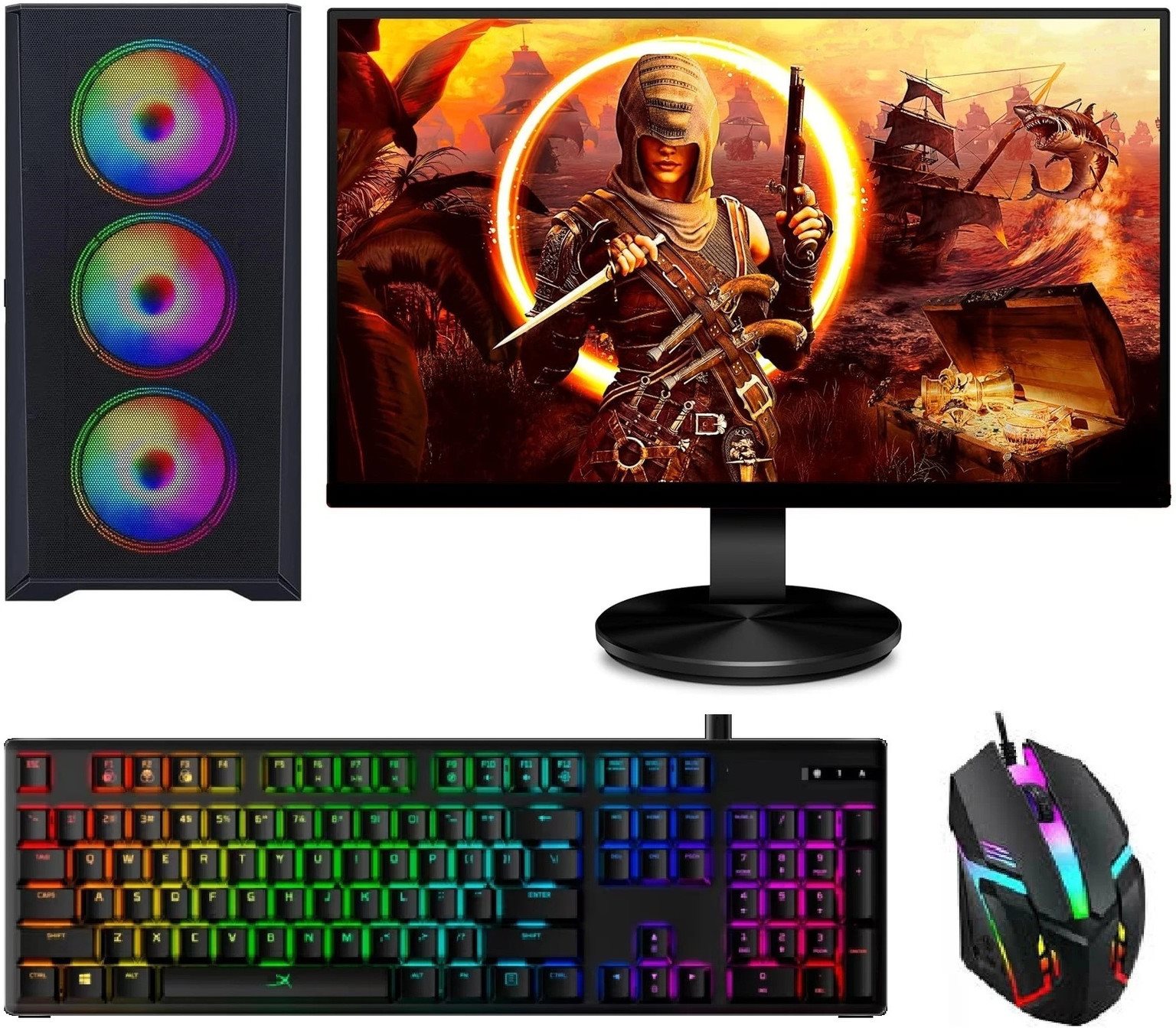 Gaming PC Full Set | Intel Core i5 | 16GB RAM | 512GB SSD | 4GB Graphics Card